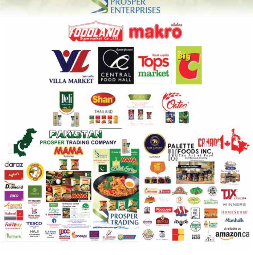 Retail partners — Foodland, Makro, Villa Market, Central Food Hall, Tops, Big C, and more